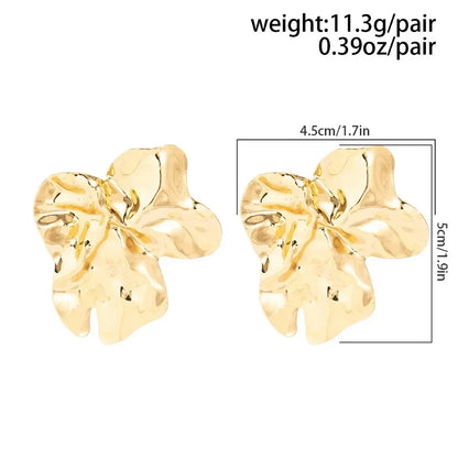 Vintage Irregular Geometric Earrings Metal Stud Earrings for Women Trend 2025 Gold Piercing Earring Jewelry Серьги Женские