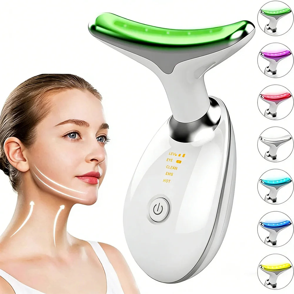 3-in-1 LED Neck & Face Massager | EMS Microcurrent Lifting Device
