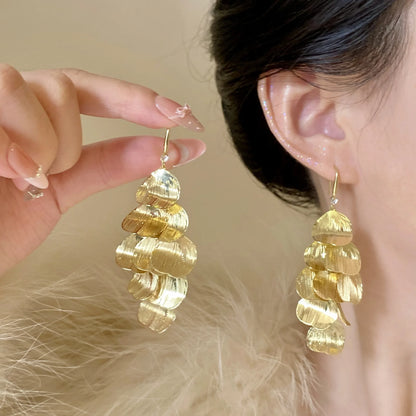 Vintage Irregular Geometric Earrings Metal Stud Earrings for Women Trend 2025 Gold Piercing Earring Jewelry Серьги Женские