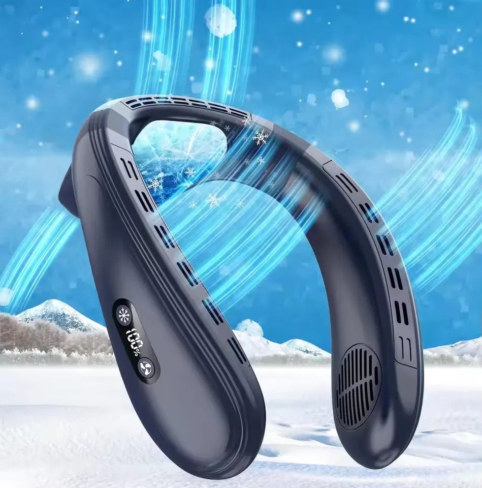 720° Cooling Neck Fan | Bladeless Semiconductor Wearable Air Cooler