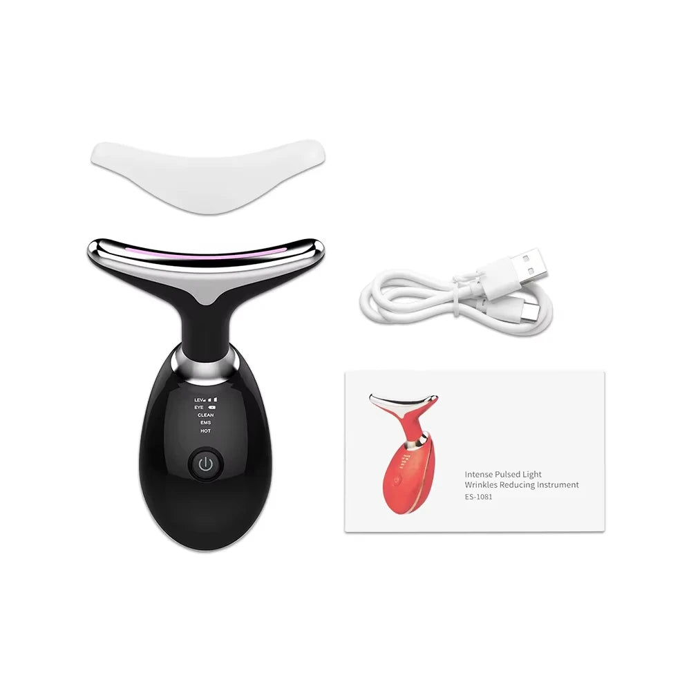 3-in-1 LED Neck & Face Massager | EMS Microcurrent Lifting Device
