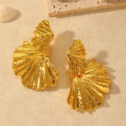 Vintage Irregular Geometric Earrings Metal Stud Earrings for Women Trend 2025 Gold Piercing Earring Jewelry Серьги Женские