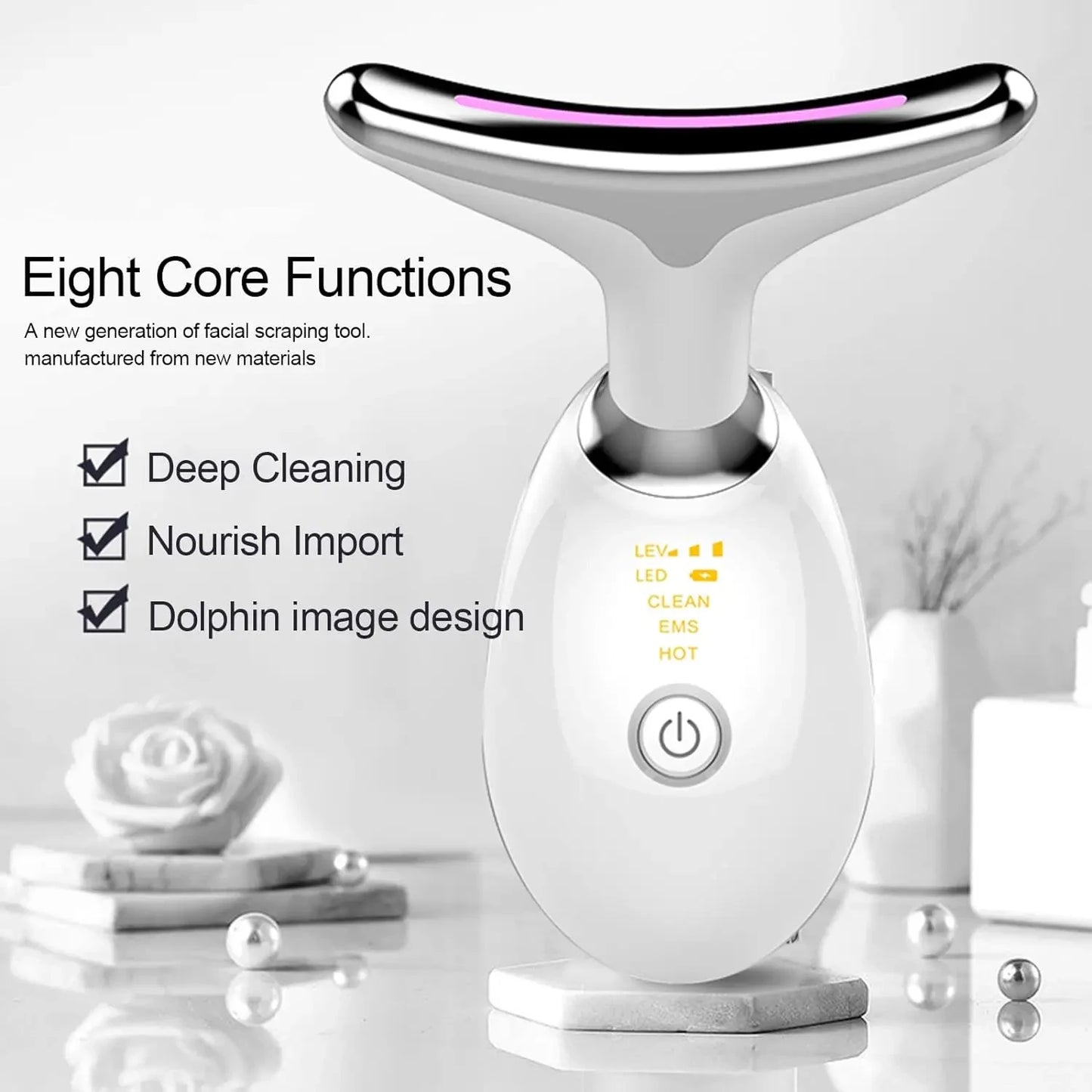 3-in-1 LED Neck & Face Massager | EMS Microcurrent Lifting Device